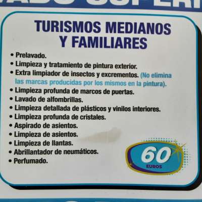 Lavado superior turismos medianos y familiares Profile Picture